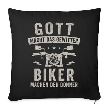 Motorrad Biker machen Donner Motorradfahrer - Sofakissenbezug 45 x 45 cm - Schwarz - Vorne