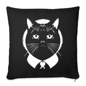 Lustige Katze Silhouette Freche Spaß Katzen - Sofakissenbezug 45 x 45 cm - Schwarz - Vorne