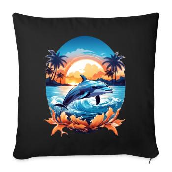 Dolphin - Sofa pillowcase 17,3'' x 17,3'' (45 x 45 cm) - black - Front