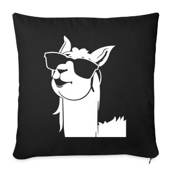 Funny Alpaca Wearing Sunglasses Cool Alpacas - Sofa pillowcase 17,3'' x 17,3'' (45 x 45 cm) - black - Front