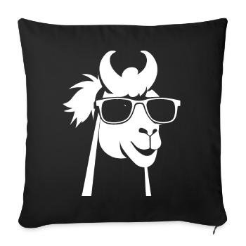 Funny Alpaca Wearing Sunglasses Cool Alpacas - Sofa pillowcase 17,3'' x 17,3'' (45 x 45 cm) - black - Front