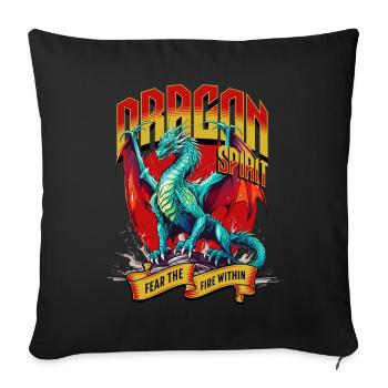 Dragon, Fantasy, Magic, Mysticism, Creature, Fable, Animal - Sofa pillowcase 17,3'' x 17,3'' (45 x 45 cm) - black - Front