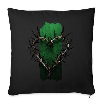 Thorned Devotion: Heart-Shaped Thorn Branch - Sofa pillowcase 17,3'' x 17,3'' (45 x 45 cm) - black - Front