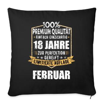 18. Geburtstag Januar Jahrgang 2006 Geschenkidee - Sofakissenbezug 45 x 45 cm - Schwarz - Vorne