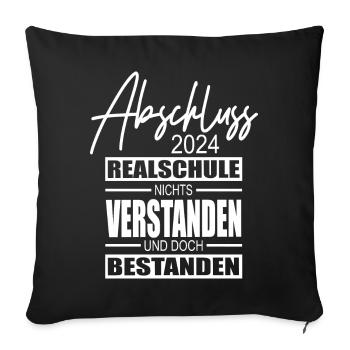 Abschluss 2024 Realschule - Sofakissenbezug 45 x 45 cm - Schwarz - Vorne
