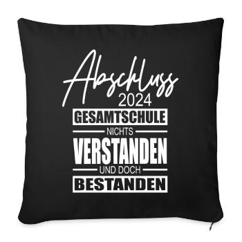 Abschluss 2024 Gesamtschule - Sofakissenbezug 45 x 45 cm - Schwarz - Vorne