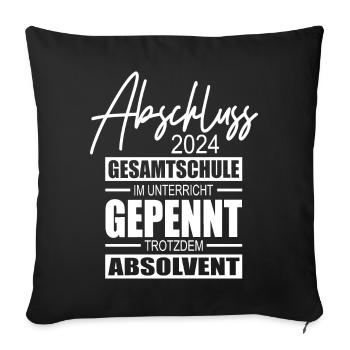 Abschluss 2024 Gesamtschule - Sofakissenbezug 45 x 45 cm - Schwarz - Vorne