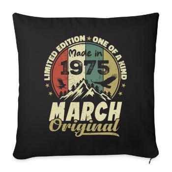 Cadeau D'anniversaire Mars 1975 Édition Limitée - Housse de coussin décorative 45 x 45 cm - noir - Devant