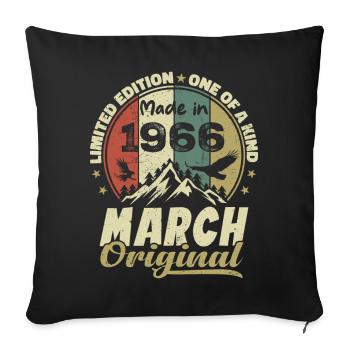 March 1966 Limited Edition Birthday Gift - Sofa pillowcase 17,3'' x 17,3'' (45 x 45 cm) - black - Front
