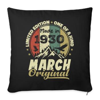 Cadeau D'anniversaire Mars 1930 Édition Limitée - Housse de coussin décorative 45 x 45 cm - noir - Devant