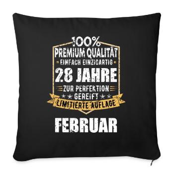 28th Birthday FEBRUARY Vintage 1996 Gift Idea - Sofa pillowcase 17,3'' x 17,3'' (45 x 45 cm) - black - Front