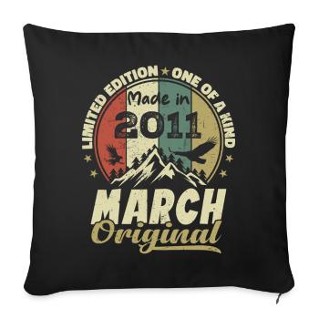 Cadeau D'anniversaire Mars 2011 Édition Limitée - Housse de coussin décorative 45 x 45 cm - noir - Devant