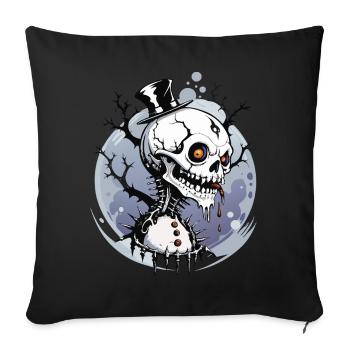 Bonhomme de neige crâne // Totenkopf Schneemann FS0051 - Housse de coussin décorative 45 x 45 cm - noir - Devant