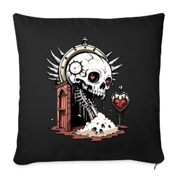 Crâne après les heures d’ouverture // Totenkopf Party FS0074 - Housse de coussin décorative 45 x 45 cm - noir - Devant