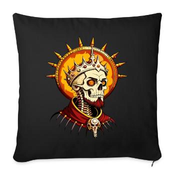 King Skull // Totenkopf König // Herrscher FS0077 - Sofakissenbezug 45 x 45 cm - Schwarz - Vorne