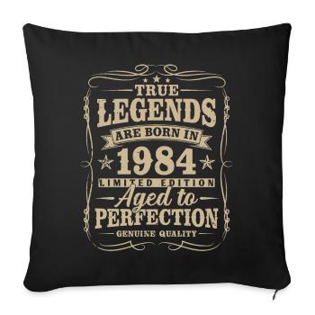 Vintage 1984 né légendes cadeau d’anniversaire - Housse de coussin décorative 45 x 45 cm - noir - Devant