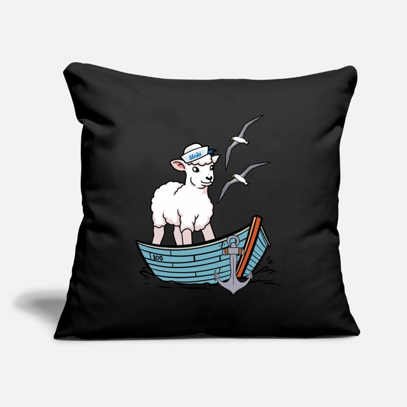 Moin maritim Schaf Boot Schafe Küste Boot Sofakissenbezug 45 x 45 cm