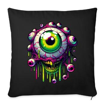 Festival Art Surréaliste Œil Psychédélique - Housse de coussin décorative 45 x 45 cm - noir - Devant