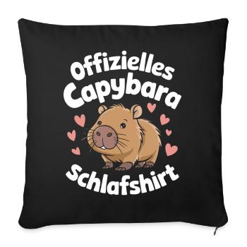 Capybara Capybara Animal rongeur - Housse de coussin décorative 45 x 45 cm - noir - Devant