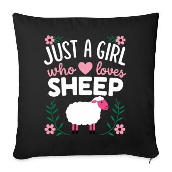 Sheep Sheep Farmer Lamb Farmer - Sofa pillowcase 17,3'' x 17,3'' (45 x 45 cm) - black - Front