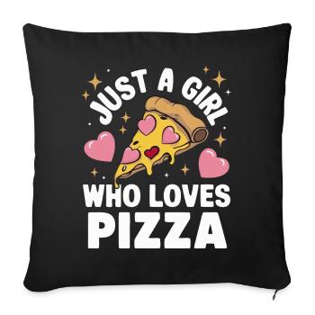 Pizza Italie Restauration rapide - Housse de coussin décorative 45 x 45 cm - noir - Devant