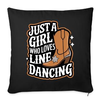 Danse en ligne Danseurs - Housse de coussin décorative 45 x 45 cm - noir - Devant