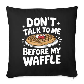 Gaufres Bonbons pour le petit-déjeuner - Housse de coussin décorative 45 x 45 cm - noir - Devant