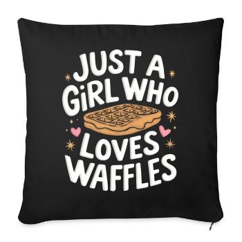 Waffles Breakfast Sweets - Sofa pillowcase 17,3'' x 17,3'' (45 x 45 cm) - black - Front