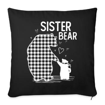 Sister Bear - Sofa pillowcase 17,3'' x 17,3'' (45 x 45 cm) - black - Front
