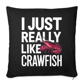 Homards, crabes, crevettes, fruits de mer - Housse de coussin décorative 45 x 45 cm - noir - Devant