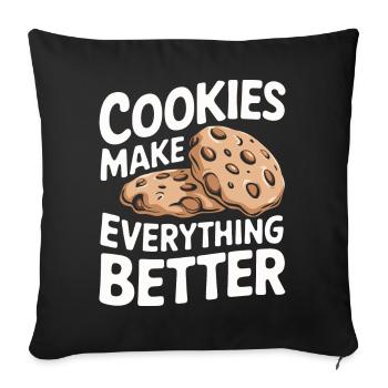 Cookies Cookie Biscuits Biscuits Chocolate - Sofa pillowcase 17,3'' x 17,3'' (45 x 45 cm) - black - Front