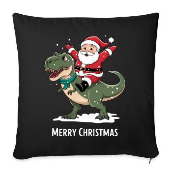 Dinosaur T-Rex Christmas Santa Claus - Sofa pillowcase 17,3'' x 17,3'' (45 x 45 cm) - black - Front