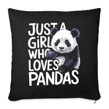 Panda Bear Panda Animal Pandas - Sofa pillowcase 17,3'' x 17,3'' (45 x 45 cm) - black - Front