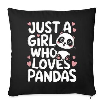 Panda Bear Panda Animal Pandas - Sofa pillowcase 17,3'' x 17,3'' (45 x 45 cm) - black - Front