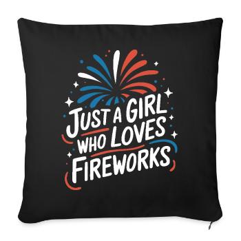 Pyrotechnie Feux d’artifice Pyrotechnie - Housse de coussin décorative 45 x 45 cm - noir - Devant
