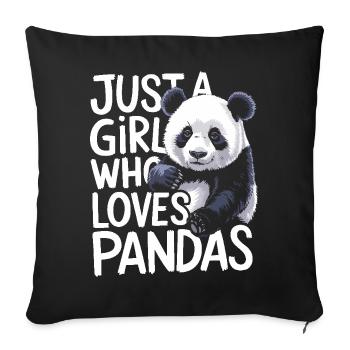 Panda Bear Panda Animal Pandas - Sofa pillowcase 17,3'' x 17,3'' (45 x 45 cm) - black - Front