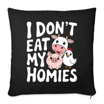 Végétarien Végétalien Végétarien Végétarien - Housse de coussin décorative 45 x 45 cm - noir - Devant
