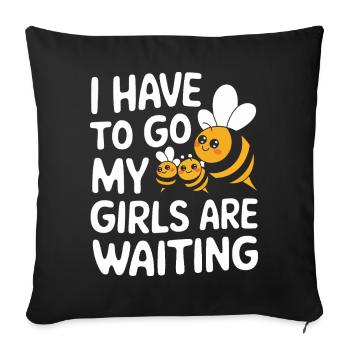 abeille abeille apicultrice abeille abeille - Housse de coussin décorative 45 x 45 cm - noir - Devant