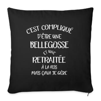C'est compliqué d'être une belle gosse retraitée - Housse de coussin décorative 45 x 45 cm - noir - Devant