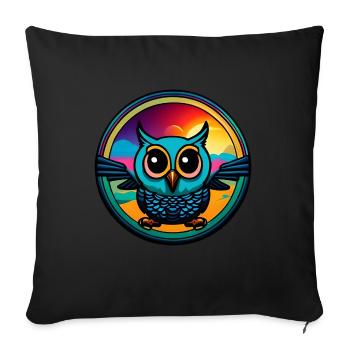 Cute Owl Circle - Sofa pillowcase 17,3'' x 17,3'' (45 x 45 cm) - black - Front