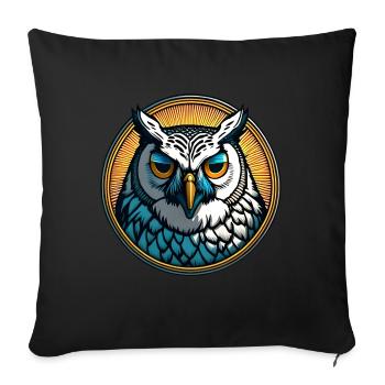 Wise Owl Wisdom - Sofa pillowcase 17,3'' x 17,3'' (45 x 45 cm) - black - Front