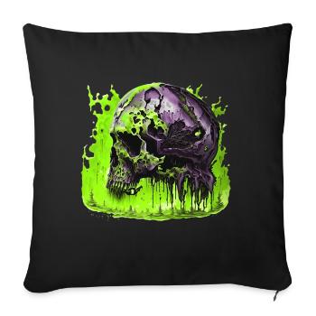 Gruseliger Helloween Schädel Skull - Sofakissenbezug 45 x 45 cm - Schwarz - Vorne