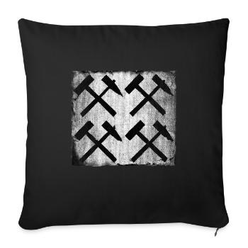 Mallet and Iron Mining Gift - Sofa pillowcase 17,3'' x 17,3'' (45 x 45 cm) - black - Front