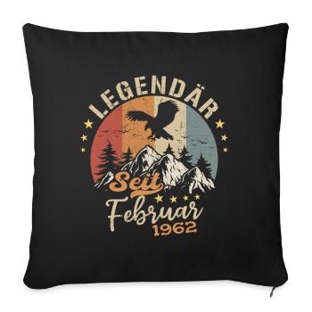 Légendaire depuis février 1962 Anniversaire 1962 - Housse de coussin décorative 45 x 45 cm - noir - Devant
