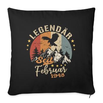 Légendaire depuis février 1948 Anniversaire 1948 - Housse de coussin décorative 45 x 45 cm - noir - Devant