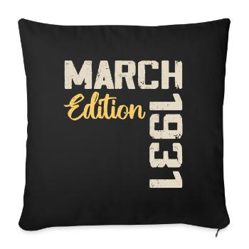 Mars 1931 Cadeau Anniversaire Mars 1931 - Housse de coussin décorative 45 x 45 cm - noir - Devant