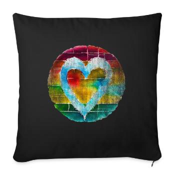 Heart Colorful Colorful Heart Love - Sofa pillowcase 17,3'' x 17,3'' (45 x 45 cm) - black - Front