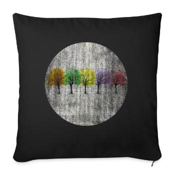 Colorful trees retro colorful - Sofa pillowcase 17,3'' x 17,3'' (45 x 45 cm) - black - Front