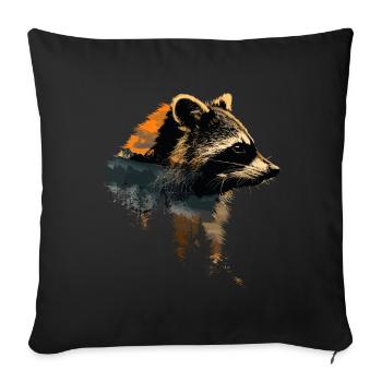 Cute Raccoon Raccoon Nature Baby Raccoon Forest - Sofa pillowcase 17,3'' x 17,3'' (45 x 45 cm) - black - Front