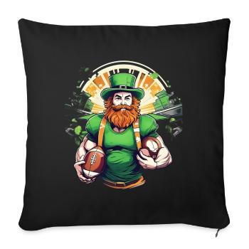 St. Patrick's Day Shamrock American Football - Sofa pillowcase 17,3'' x 17,3'' (45 x 45 cm) - black - Front
